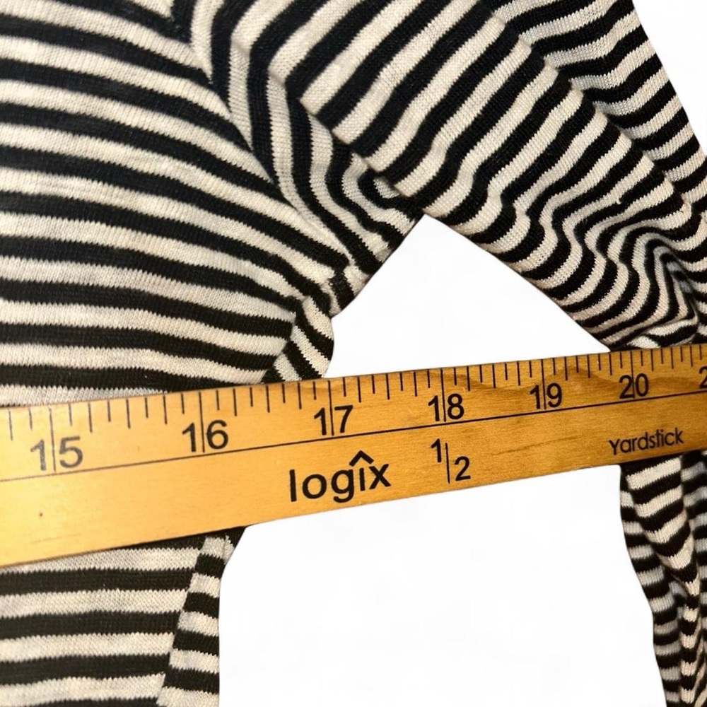 Frame Denim Black and White Striped Long Sleeve Tee - Picture 5 of 9